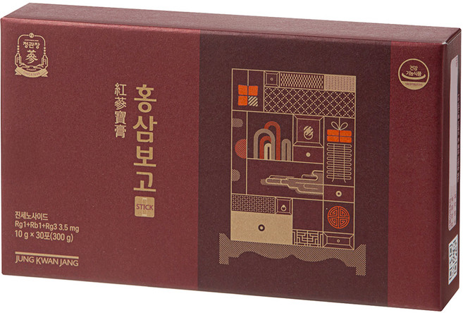 正官庄 紅參保固條 30入, 300g, 1個