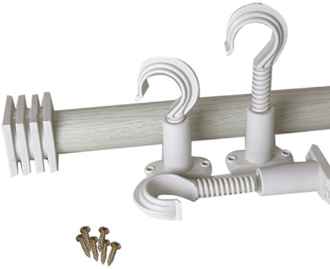 썬데코 35mm 커튼봉 사각캡 + 조절브라켓, 연오크