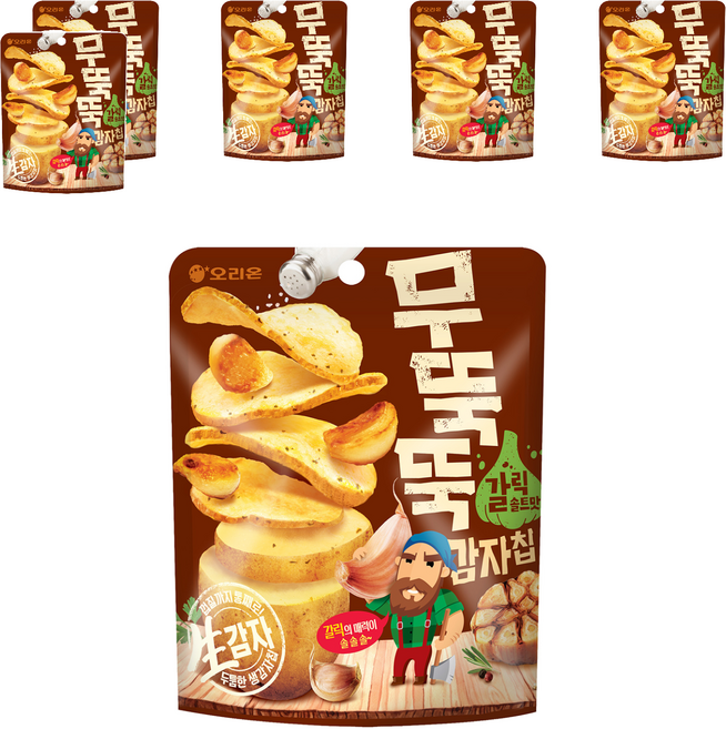 오리온 무뚝뚝감자칩 갈릭솔트맛, 106g, 6개