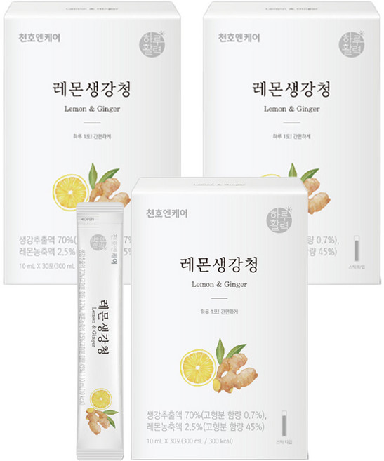 하루활력 레몬생강청, 300ml, 3개