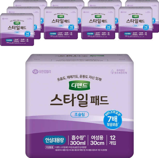 Depend 利清爽 女性用時尚超薄護墊, 12入, 10個