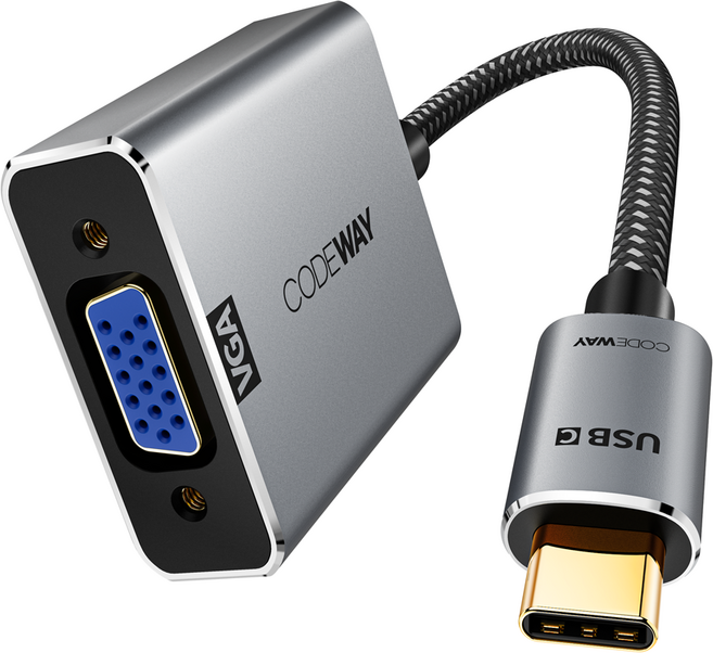 코드웨이 USB C타입 to VGA RGB 변환 젠더 12cm, 1개, SA7141