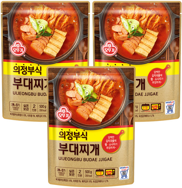 오뚜기 의정부식 부대찌개, 500g, 3개