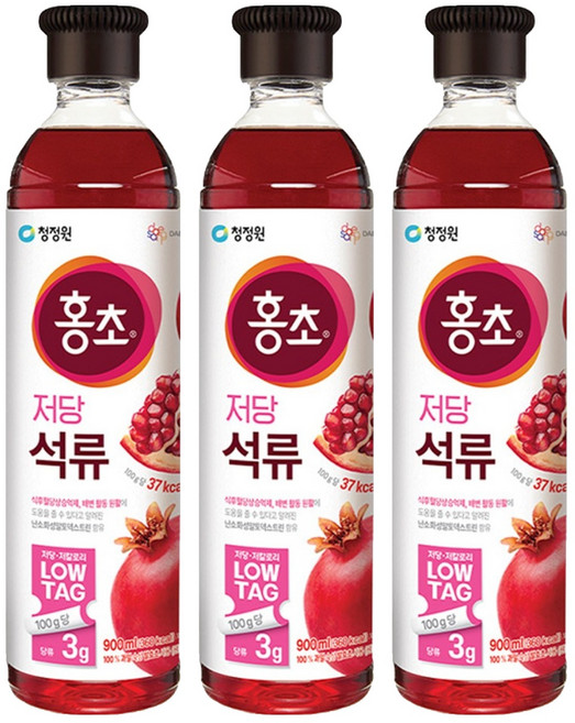 Hongcho 紅醋 低糖石榴醋, 900ml, 3個