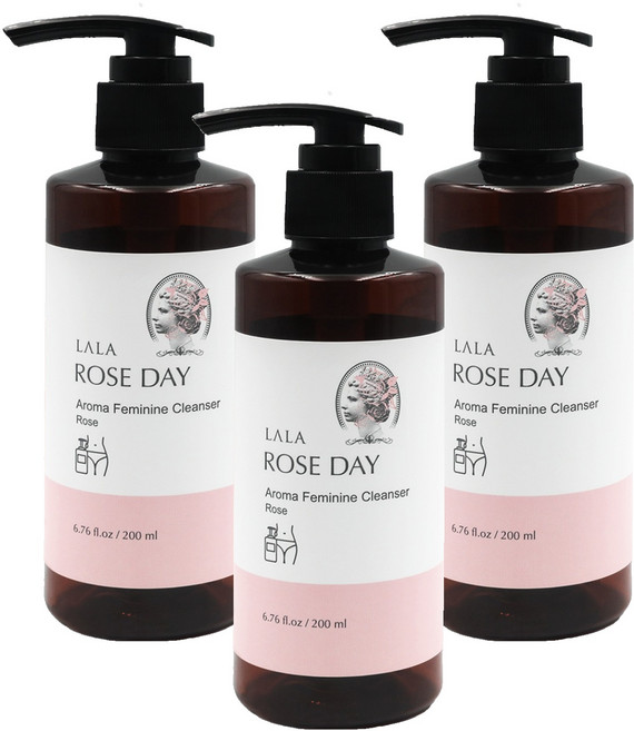 라라로즈데이 시즌2 로즈데이 아로마 여성청결제 로즈향, 200ml, 3개