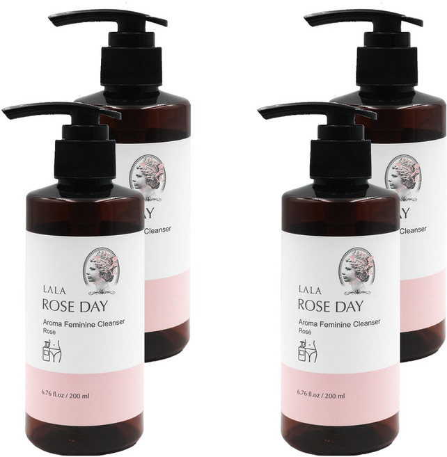 라라로즈데이 시즌2 로즈데이 아로마 여성청결제 로즈향, 200ml, 4개