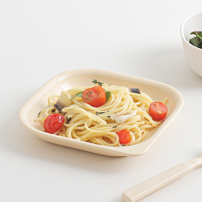 탁가온 네모 에코젠 유아 데일리접시 S, 옐로우, 1개