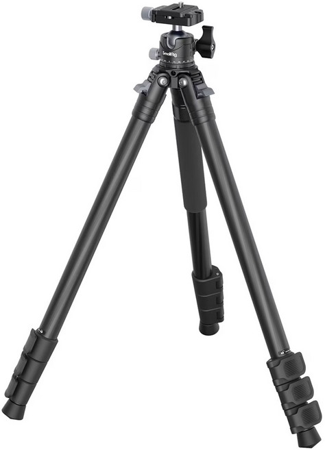 SmallRig 斯莫格 碳纖維三腳架 附收納包 折疊長度40cm 四節腿設計 158厘米 承重10公斤 Arca-Swiss全景球頭 360°旋轉, AP-20 #4059, 1支