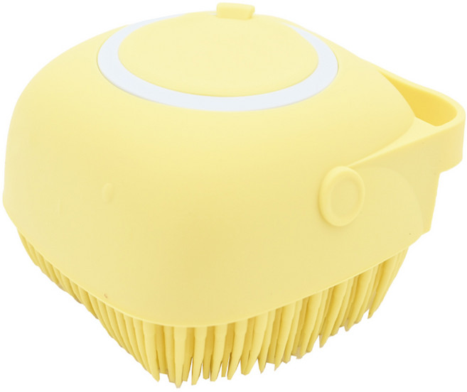 PUKU 藍色企鵝 矽膠沐浴刷, 黃色, 1入, 1個