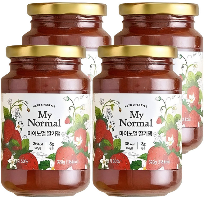 마이노멀 딸기잼, 320g, 4개