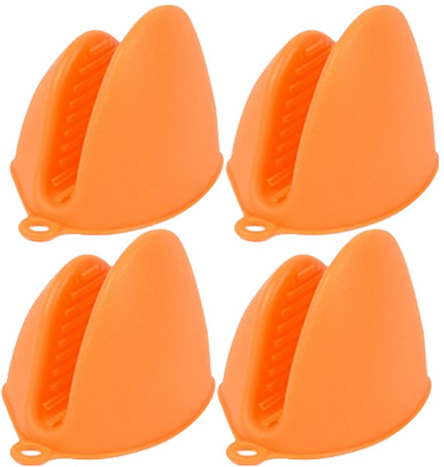 블럭마트 실리콘 냄비손잡이, 오렌지, 4개