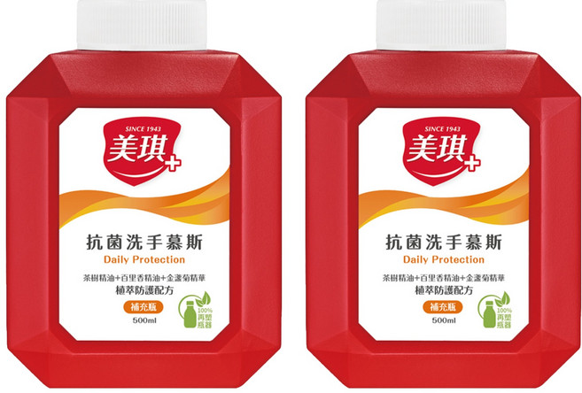 美琪 抗菌洗手慕斯 補充瓶, 500ml, 2瓶