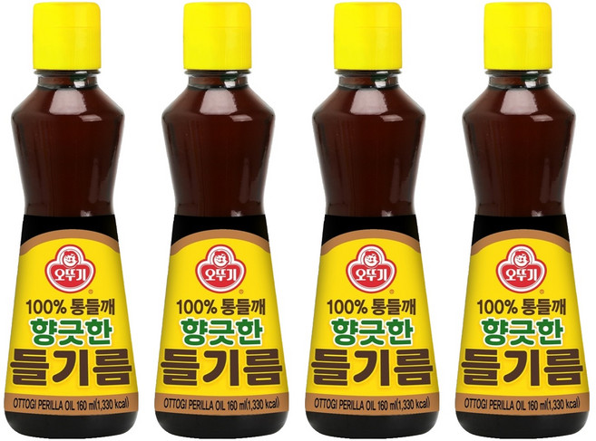 오뚜기 향긋한 들기름, 160ml, 4개