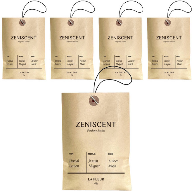 제니센트 퍼퓸 사쉐 본품, 40g, 5개, 라 플레르