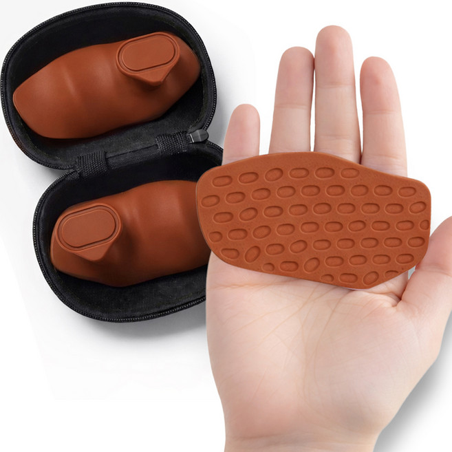 동핏랩 헬스장갑 굳은살 미끄럼방지 피트니스 실리콘 팜가드, 브라운, 1개