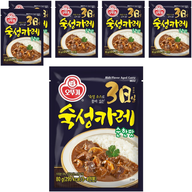 오뚜기 3일 숙성카레 순한맛, 80g, 6개