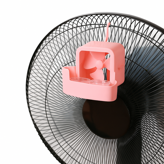 몽리코 팬 쿨러 홈 걸이형 선풍기 냉각, 1개, 핑크