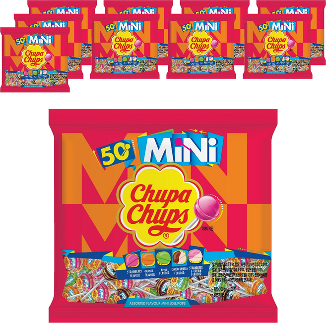 츄파춥스 미니 막대사탕 랜덤 발송, 300g, 10개
