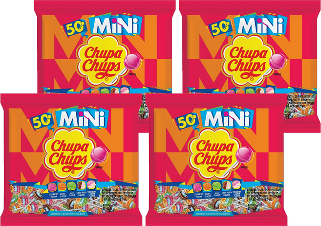 Chupa Chups 加倍佳 綜合迷你棒棒糖, 300g, 4個