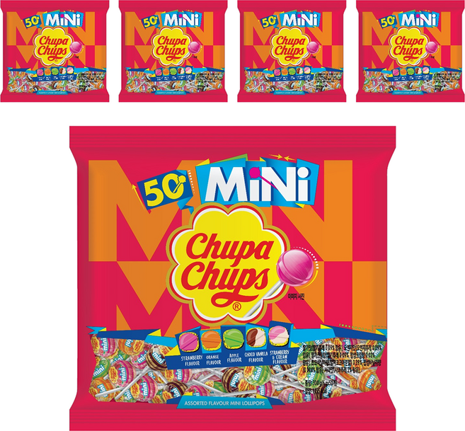 츄파춥스 미니 막대사탕 랜덤 발송, 300g, 5개