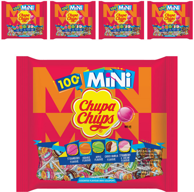 Chupa Chups 加倍佳 綜合迷你棒棒糖, 600g, 5袋