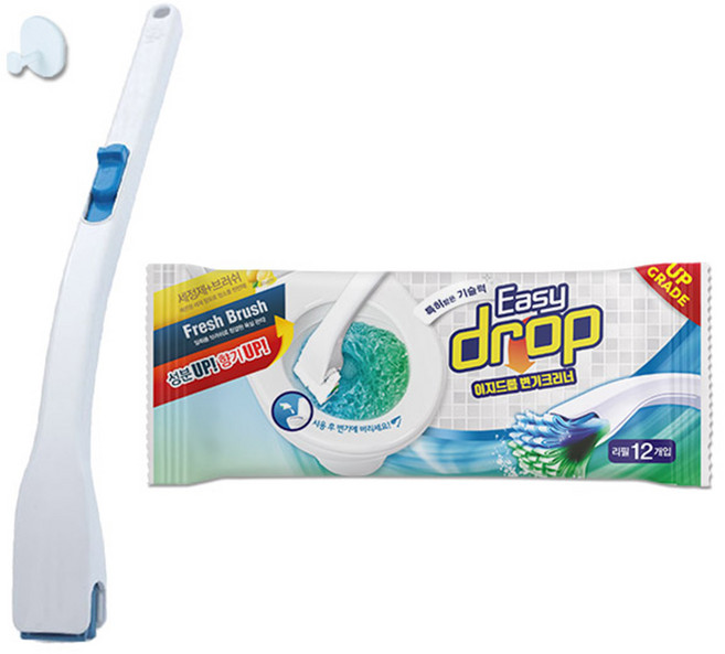 Easy drop 不沾手拋棄式馬桶刷組, 1組, 白色