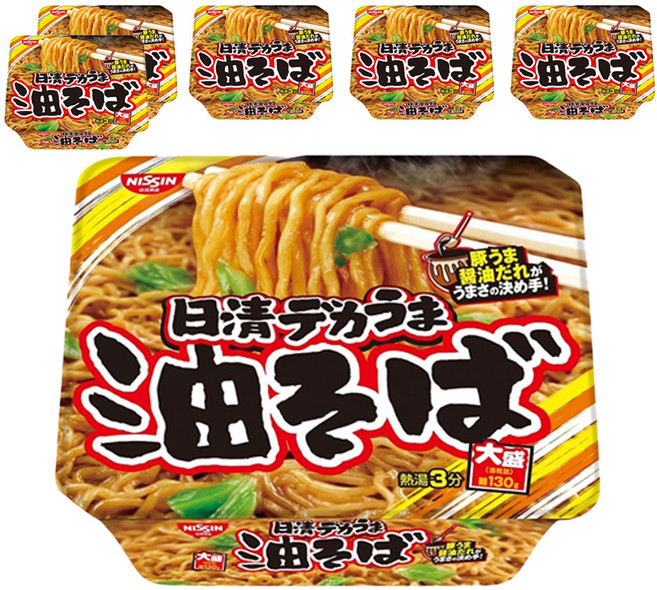 NISSIN 日清 大盛裝日式炒麵 豚香醬油味 157g, 6入