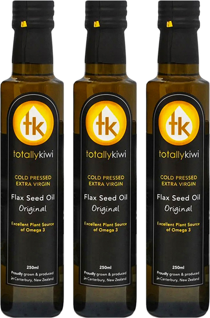 totally kiwi 冷壓初榨亞麻仁油, 250ml, 3瓶