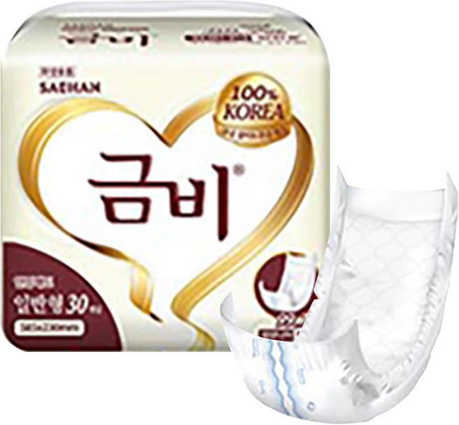 금비 남녀공용 속기저귀 실버 일반 성인기저귀, 30개입, 1개