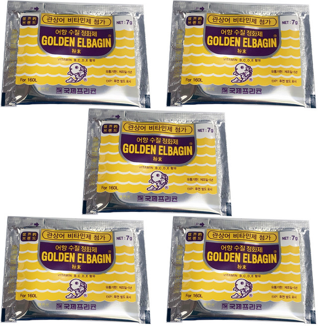 국제프리츠 골든엘바진 어항 수질 정화제, 7g, 5개