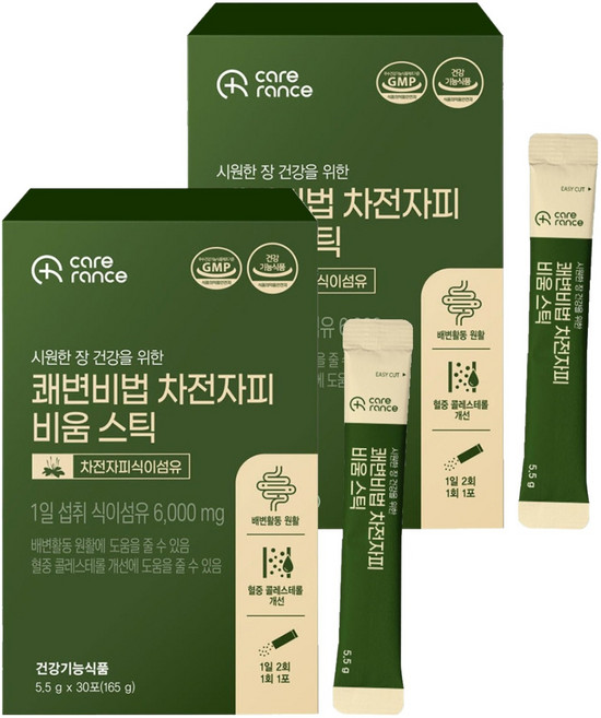 케어란스 쾌변비법 차전자피 비움 스틱, 2개, 30회분