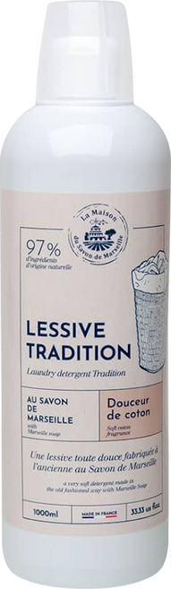 La Maison 馬賽皂之家 柔軟棉花正統馬賽黑皂防蟎洗衣皂, 1L, 1瓶