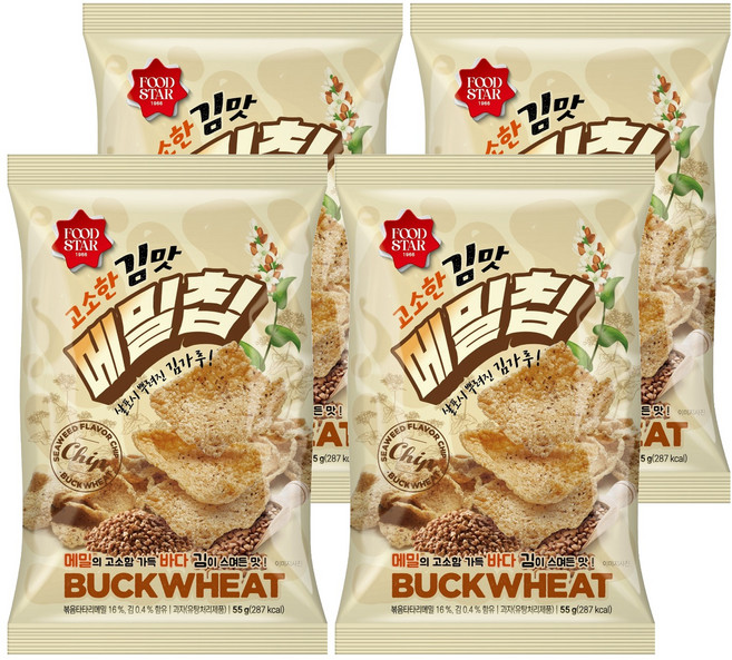 고소한 김맛 메밀칩, 55g, 4개