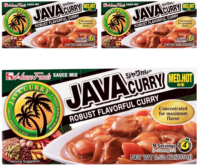 하우스푸즈 자바 카레 약간매운맛, 185g, 3개