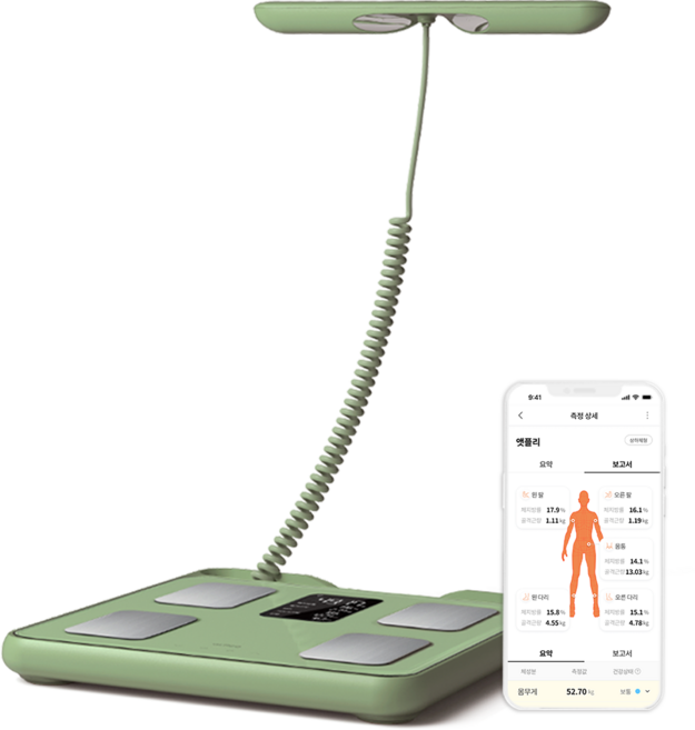 앳플리 아이그립X 핸드바 스마트 바디 체중계, iGripX, 비엔나 그린, 1개