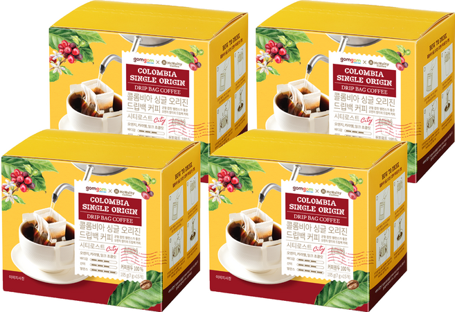 곰곰 콜롬비아 싱글오리진 드립백 커피, 7g, 15개입, 4개