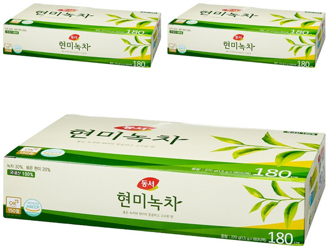 동서 현미녹차, 1.5g, 180개입, 3개