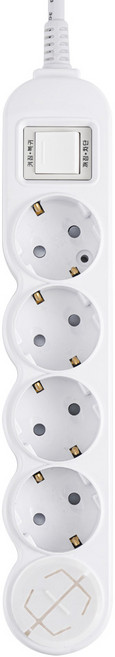 에코파워탭 국내 제조 일반 메인 과부하차단 멀티탭 5구, 2m, 화이트, 1개