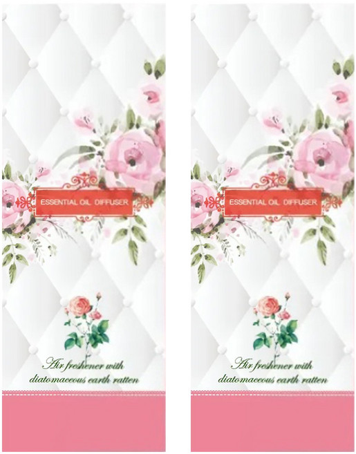 QiMart 法國精油玫瑰造型珪藻土擴香瓶 480g, 香水麝香, 2件, 200ml