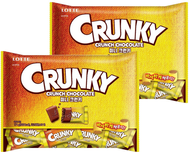롯데웰푸드 롯데제과 미니 크런키, 171g, 2개