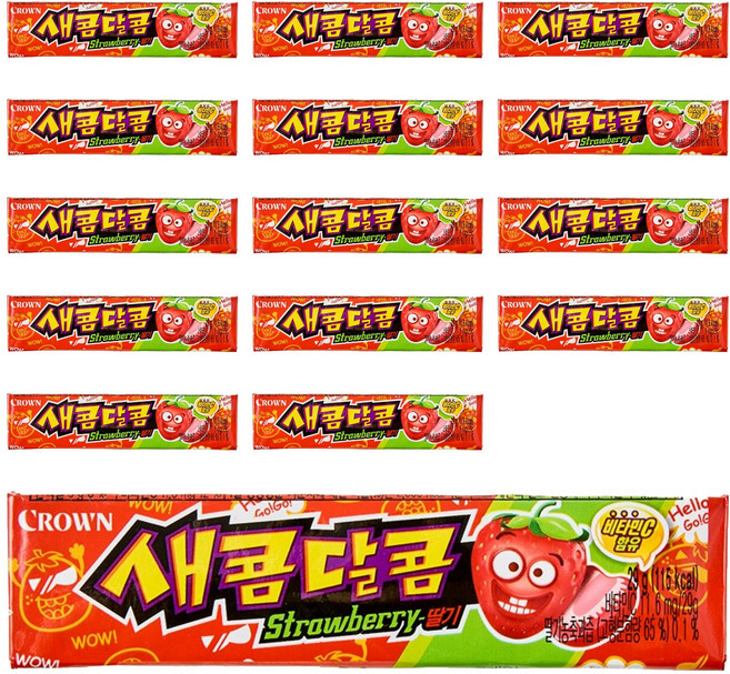 크라운 새콤달콤 딸기, 29g, 15개