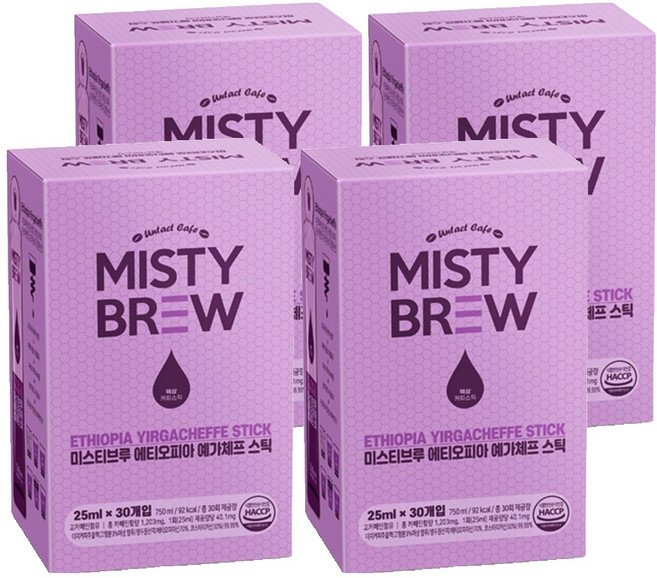 미스티브루 에티오피아 예가체프 액상 스틱 더치커피, 30개입, 4개