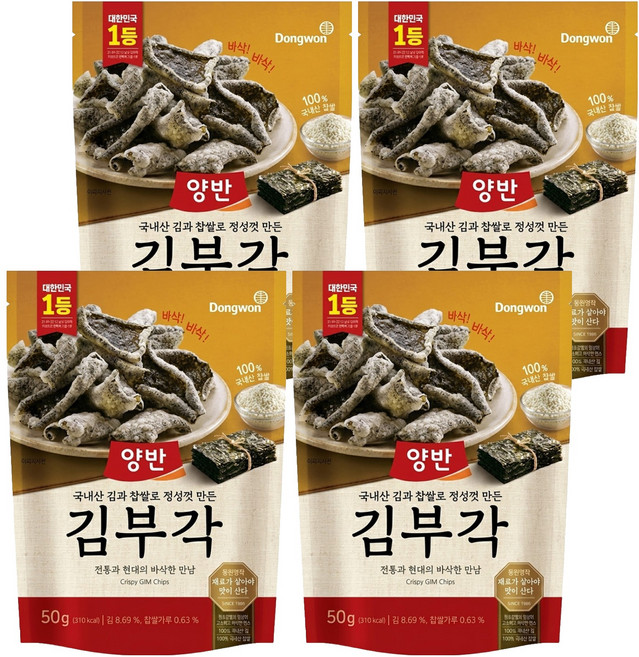 Dongwon 東遠 Yangban 兩班 酥脆紫菜片, 4個, 50g