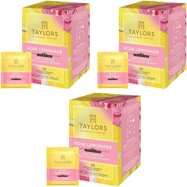 테일러스오브헤로게이트 로즈 레모네이드 허브차 티백, 2.5g, 20개입, 3개, 2.5g