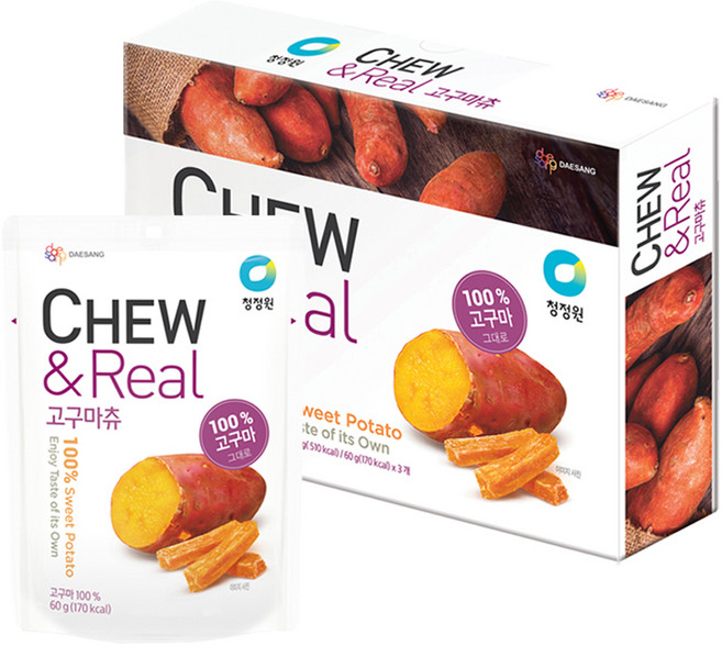 츄앤 리얼 고구마츄, 60g, 3개