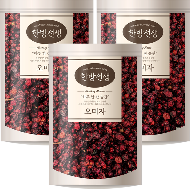 한방선생 문경 오미자 건오미자, 3개, 100g