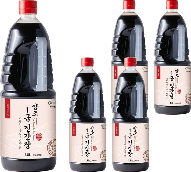 신앙촌 양조 1급 진간장, 1.8L, 5개