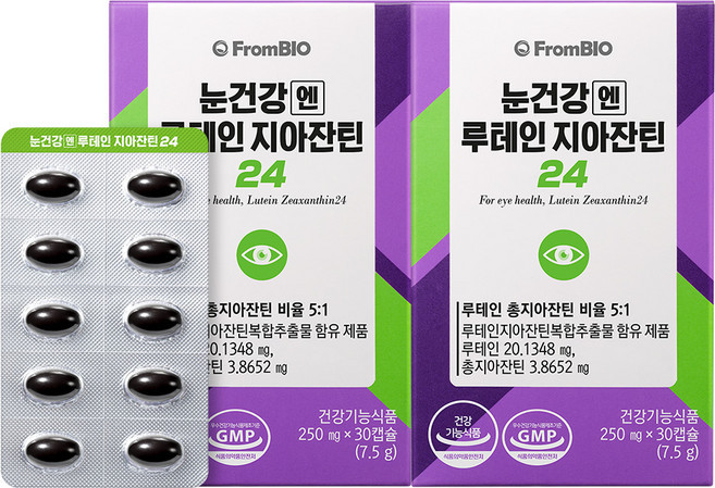 프롬바이오 눈건강엔 루테인 지아잔틴24 7.5g, 30정, 2개