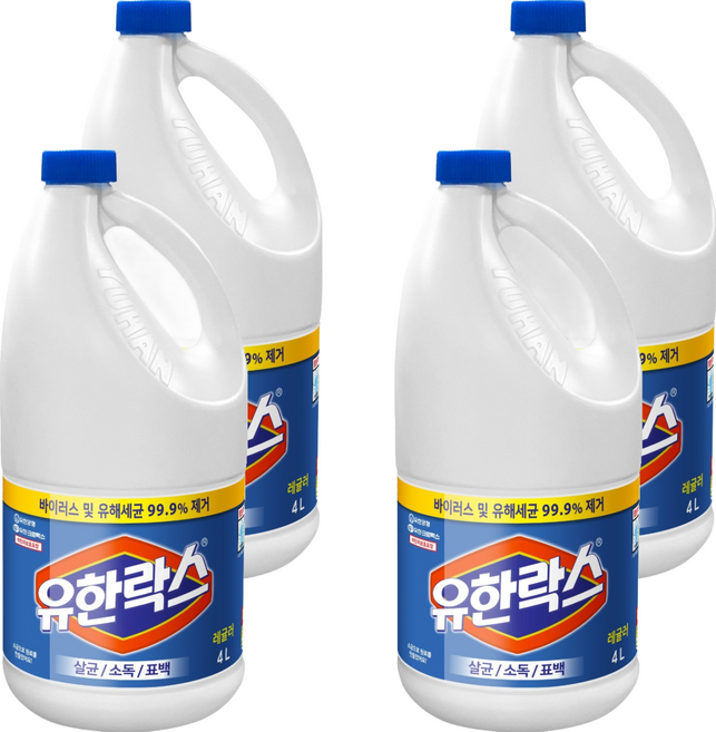 유한락스 레귤러 용기형, 4L, 4개