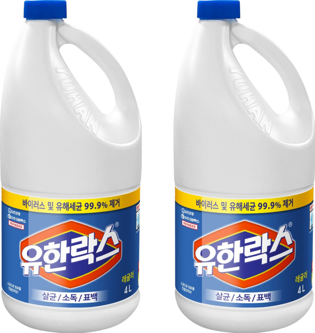 유한락스 레귤러 용기형, 4L, 2개
